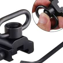 1pc Black QD Sling Swivel With Rail Mount Base, Quick Detach Rail Mount For Mlok Rail Accessories - Black and White - View 6