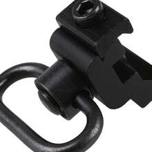 1pc Black QD Sling Swivel With Rail Mount Base, Quick Detach Rail Mount For Mlok Rail Accessories - Black and White - View 2