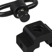 1pc Black QD Sling Swivel With Rail Mount Base, Quick Detach Rail Mount For Mlok Rail Accessories - Black and White - View 4