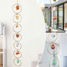 天然水晶七輪寶石牆壁房間裝飾原石吊墜生命樹冥想裝飾掛飾療癒靈氣瑜伽石靈性能量家居裝飾禮品 - 1pc - 查看 2