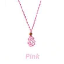 1PC Crystal Stone Holder Mesh Pocket Cage Pendant Necklace