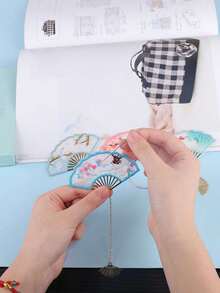 1套diy手繡書籤套件,附手繡繡環和隨機顏色繞線板 - 彩色 - 查看 2