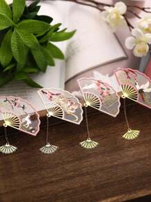 1套diy手繡書籤套件,附手繡繡環和隨機顏色繞線板 - 彩色 - 查看 1