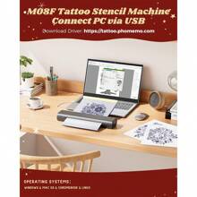 M08f無墨便攜式打印機,旅行無線便攜式打印機,熱敏打印機支持8.5" X 11"美國信紙紙張,適合手機,電腦灰色小型打印機 - 灰色 - 查看 4