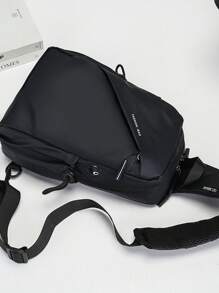 Fashionable Simple Versatile Crossbody Bag With Large Capacity For Men, Suitable For Outings, Commuting, Sports And Leisure - Black - View 3