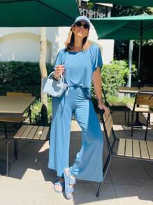 Women Two-Piece Outfits - Màu xanh nhạt - Xem 4