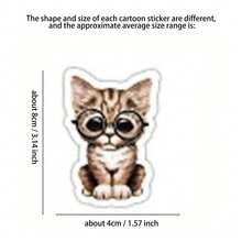1 Pieza Lindo Sticker De Grafiti De Perro Y Gato, Calcomanías Impermeables Para Teléfono, Taza, Computadora, Refrigerador, Automóvil, Cuaderno, Maleta De Bricolaje, Cubierta De Móvil - Etiqueta engomada de la historieta del gatito - Ver 3