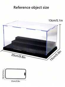 1 件防尘积木展示盒兼容迷你颗粒成人积木玩具房间装饰 - 黑色 - 查看 11