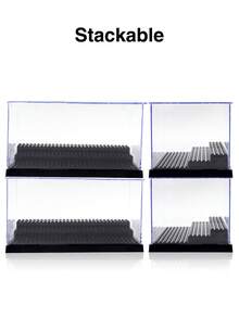 1 件防尘积木展示盒兼容迷你颗粒成人积木玩具房间装饰 - 黑色 - 查看 9