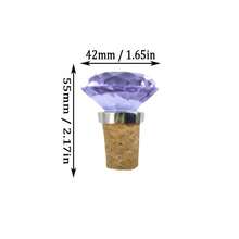 2 Customized Purple Crystal Diamond Wine Stoppers Wedding Dration Elegant Birthday Gift Crystal Diamond Shape  Friendly Drink Stopper Champagne Stopper - Purple - View 2