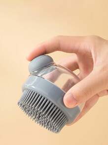 1 件矽膠頭皮按摩器洗髮刷軟毛沐浴刷液體分配器 - 彩色 - 查看 9