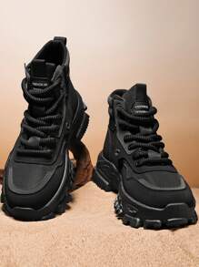Men's Ankle Boots, New High Top Work Boots, Outdoor Fashionable Chunky Heel Increased Height Men's Boots, Retro Winter Boots, Yellow Combat Boots, Hiking Desert Boots, High Top Work Shoes, Breathable Men's Boots, Party/Casual/Outdoor/Travel Ankle Boots, Mid-Top Leather Boots, Holiday Outings Streetwear High Top Shoes, Outdoor Hiking Boots, Stylish Casual Motorcycle Boots, Youth Leather Patchwork Western Boots, Thick Sole Chunky Sneakers, Construction Work Shoes