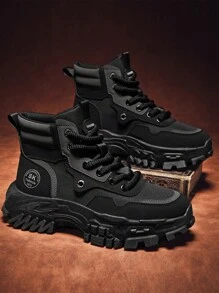 Men's Ankle Boots, New High Top Work Boots, Outdoor Fashionable Chunky Heel Increased Height Men's Boots, Retro Winter Boots, Yellow Combat Boots, Hiking Desert Boots, High Top Work Shoes, Breathable Men's Boots, Party/Casual/Outdoor/Travel Ankle Boots, Mid-Top Leather Boots, Holiday Outings Streetwear High Top Shoes, Outdoor Hiking Boots, Stylish Casual Motorcycle Boots, Youth Leather Patchwork Western Boots, Thick Sole Chunky Sneakers, Construction Work Shoes