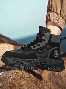 Men's Ankle Boots, New High Top Work Boots, Outdoor Fashionable Chunky Heel Increased Height Men's Boots, Retro Winter Boots, Yellow Combat Boots, Hiking Desert Boots, High Top Work Shoes, Breathable Men's Boots, Party/Casual/Outdoor/Travel Ankle Boots, Mid-Top Leather Boots, Holiday Outings Streetwear High Top Shoes, Outdoor Hiking Boots, Stylish Casual Motorcycle Boots, Youth Leather Patchwork Western Boots, Thick Sole Chunky Sneakers, Construction Work Shoes