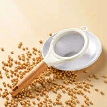 1件不銹鋼漏勺廚房烘焙過篩濾網,批發木柄漏勺過濾網,日常使用 - 白色 - 查看 3