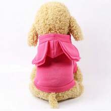 冬季大耳朵流行品牌可愛卡通運動衫寵物衣服狗和貓的衣服 - 紅色 - 查看 3