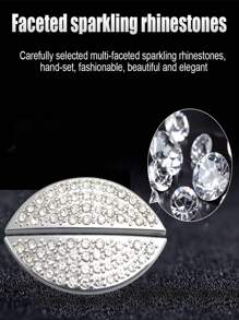 1Set Steering Wheel Emblem, Women Automotive Decals,Rhinestone Car Logo Bling Car Stickers DIY Glitter Decals For Automotive Interior Sticker Badge Decals Compatible With Sonata, Elantra, IX35, IX25 - White - View 5