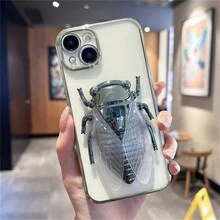 通用手機殼支撐貼和鍍鉻昆蟲形縮疊可摺疊支架,帶背膠貼 - 綠色 - 查看 1