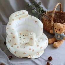 Inflatable Baby Chair Sofa Children Puff Soft Portable Bumper Bath Chairs PVC Multi-Function Seat Practice Sitting Bath Stool - Bear - View 6