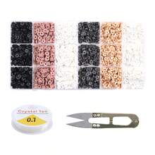 3000入組手鍊製作套件,女士用聚合物黏土珠子,友情手鍊珠子,用於製作扁圓珠寶飾品,混合黑色、棕色和白色珠子,用於製作簡單、優雅、低調的手鍊 - 彩色的 - 查看 1