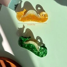 1 件裝可愛海洋動物爪髮夾,由醋酸材料製成,採用獨特的海洋動物風格設計,非常適合女孩日常、派對、戶外休閒髮型,也是可愛的禮物選擇 - 彩色 - 查看 5