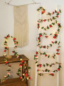 1入24顆led燈2.4米小玫瑰花藤燈串 - 淺粉加深粉 - 查看 5