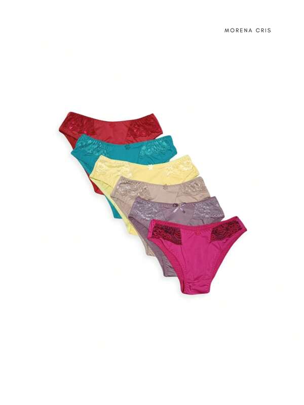 Calcinha/Tanga Feminina Calçola com Renda Lateral  Microfibra de Senhora KIT COM 6 OU 1