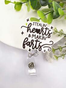 1pc Cute English Letter Lanyard For Work Id Card, Nurse Badge, Bus Pass, Keychain - Multicolor - View 9