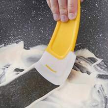 1pc Silicone Pan Scraper Kitchen Utensil, Bowl Scraper, Non-Stick Dishwashing Tool, Kitchen Accessory - Yellow - View 5