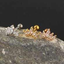 1對不鏽鋼簡約&時尚&多用途&大氣的掛墜耳環,適合辦公室職員&約會 - 銅色 - 查看 3