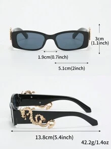 1 件女士黑色复古时尚休闲眼镜，适合日常生活 - 灰色 - 查看 5