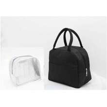 Lonchera Termica Para Niño Y Niña Bolsa Para Mantener Tu Almuerzo Caliente Y Frio De Dos Asas, Lunch box, Lunchera térmica, Lunchbox de tela - Negro - Ver 2