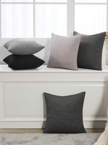 4 Pcs Pillow Covers For Living Room, No Insert - Faux Linen Cushion Covers For Couch, Square Throw Pillow Cases For Sofa, Set Of 4, Case Only