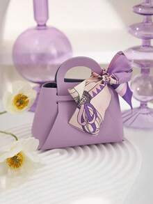 1 件皮革糖果盒婚禮禮品袋,創意結婚禮物糖果袋 - 粉色 - 查看 8