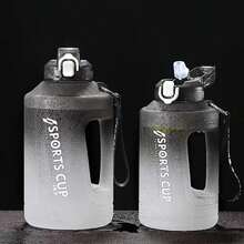 1 件運動水瓶大容量不倒翁塑膠飲水杯適合健身房和健身使用 - 黑色 - 查看 3