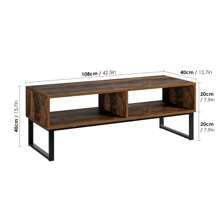 108CM TV Table TV Lowboard Cabinet Wooden TV Shelf Coffee Table - màu nâu - Xem 2