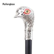 rufengbao 白鸟头红眼动物时尚手杖装饰角色扮演复古派对时尚步行手杖权杖 93 厘米 - 銀色 - 查看 3