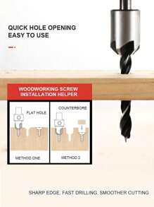 4/7入組鑽孔器套裝,附1把六角扳手,碳鋼可調節智能鑽頭套裝,適用於木工 - 彩色 - 查看 3