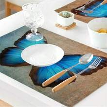 1個聚酯蝴蝶圖案餐墊,餐桌必備 - 彩色 - 查看 7