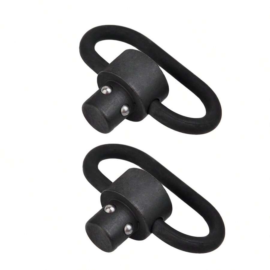 2入組黑色1.25英寸搖擺環20mm皮卡汀尼導軌帶扣qd扣快速釋放按鈕mlok扣 - 黑色 - 查看 1