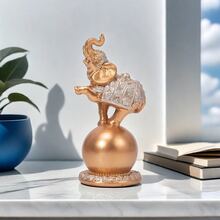 1pc Golden Elephant Ornament For Home Decoration, As Handicraft, Festival Gift, Tabletop Decor - Gold - View 2