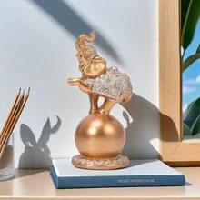 1pc Golden Elephant Ornament For Home Decoration, As Handicraft, Festival Gift, Tabletop Decor - Gold - View 4