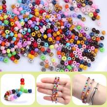 840pcs 3mm Glass Seed Beads 8/0 Small Tiny Beads Kit, Random Color Series Bracelet Making Beads With 12-Grid Plastic Storage Box For DIY Bracelets Necklace Jewelry Making Supplies