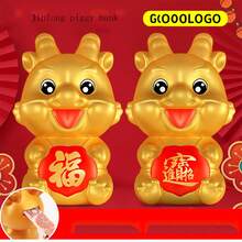 2pcs Random Color Chinese Dragon Year Toy Coin Bank With Components - Multicolor - View 1