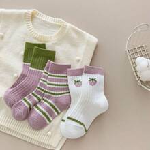 Children's Thick Coral Velvet Mid-Calf Socks For Fall & Winter, Korean Version - Multicolor - View 3