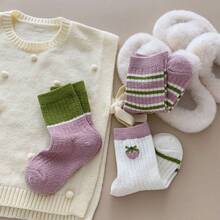 Children's Thick Coral Velvet Mid-Calf Socks For Fall & Winter, Korean Version - Multicolor - View 6