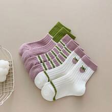 Children's Thick Coral Velvet Mid-Calf Socks For Fall & Winter, Korean Version - Multicolor - View 2