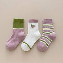 Children's Thick Coral Velvet Mid-Calf Socks For Fall & Winter, Korean Version - Multicolor - View 7