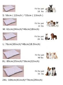 1pc Thicken Fleece Pet Mat With Printed Pattern And Black Non-Woven Fabric Bottom, Suitable For Small And Medium Cats And Dogs Bed - Multicolor - View 2