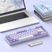 Magegee-box 60% Rgb熱插拔機械游戲鍵盤,配備自定義藍鯨開關的小型緊湊型68鍵機械鍵盤,支援雙系統與windows筆記本、平板電腦的兼容性,適用於遊戲玩家（薰衣草色） - 淡紫色 - 查看 11